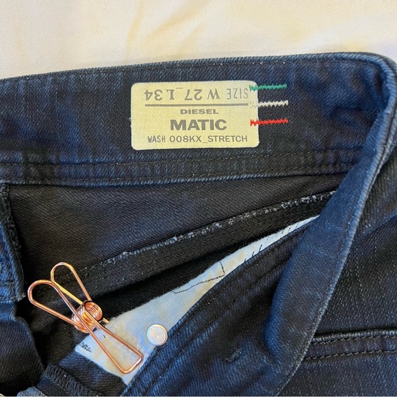 Diesel Matic RARE HTF Embossed Stretch Dark Denim Jeans 27 x 34 EUC - Picture 11 of 16